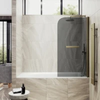Шторка на ванну Maybahglass MGV-779-2 60x140, профиль бронза, стекло графит