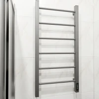 Полотенцесушитель электрический Altasan Каталея СП4080СМ 80x40 см, подключение справа, слева, матовый серый, лесенка, из стали