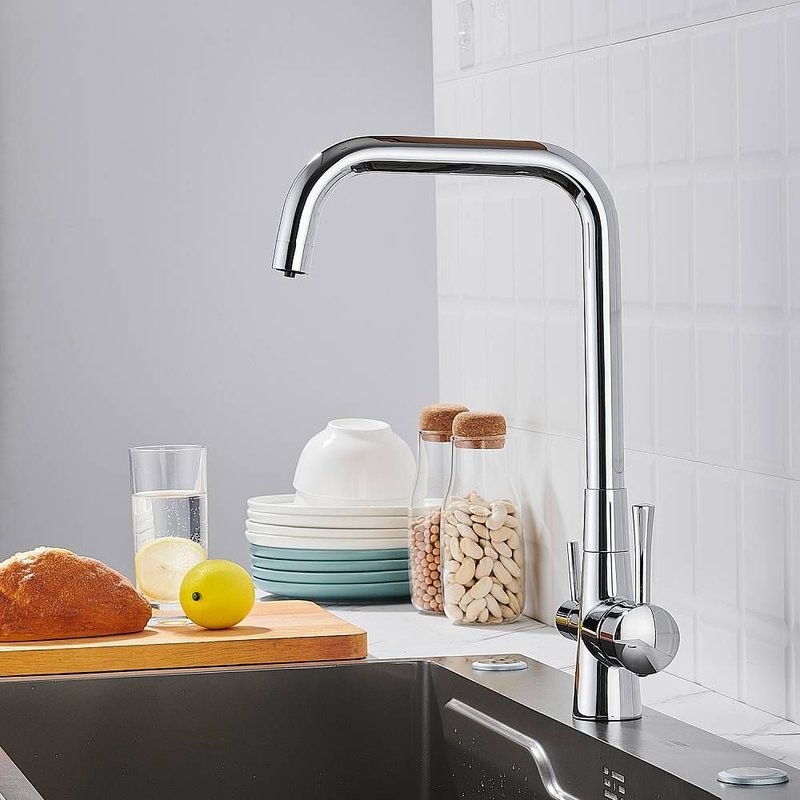 Смеситель для кухни с подключением фильтра Shevanik S528, хром