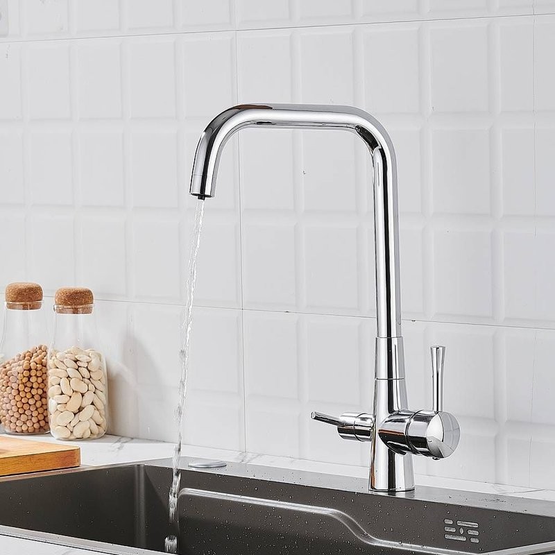 Смеситель для кухни с подключением фильтра Shevanik S528, хром