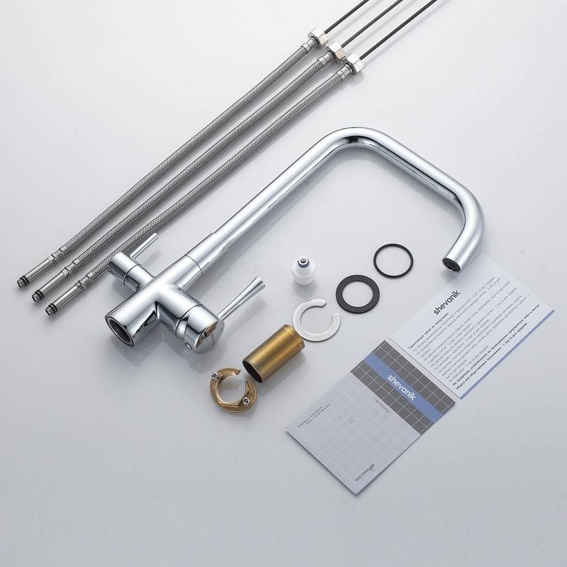 Смеситель для кухни с подключением фильтра Shevanik S528, хром