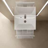 Тумба с раковиной AQUAme S3 60 подвесная, 2 ящика, белый глянец