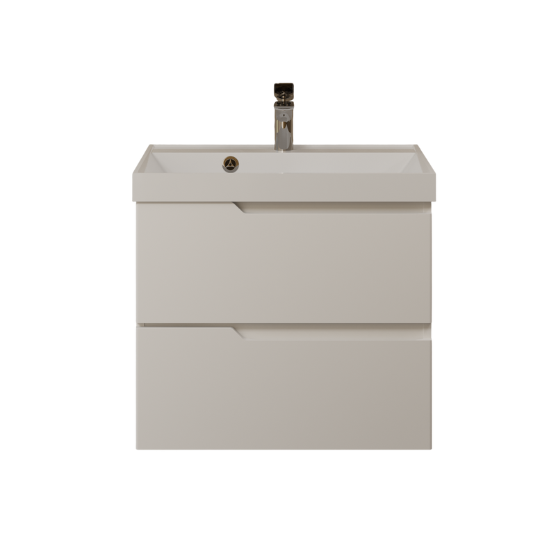 Тумба с раковиной AQUAme S3 60 подвесная, 2 ящика, белый глянец