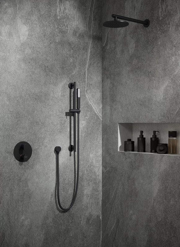 Термостатический смеситель встраиваемый KERAMA MARAZZI Ole 67638EKM.01.093 С ВНУТРЕННЕЙ ЧАСТЬЮ, матовый черный