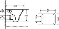 Комплект Унитаз подвесной Orange C02 безободковый, с микролифтом + Инсталляция Grohe Rapid SL 38772001 3 в 1 с кнопкой смыва