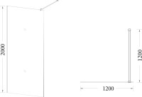 Душевая перегородка Veconi Korato KR72B-120-01-C7 120 см, профиль матовый черный