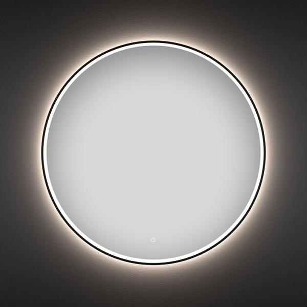 Зеркало круглое Wellsee 7 Rays’ Spectrum 100 с фронтальной подсветкой, черное матовое