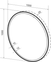 Зеркало круглое Wellsee 7 Rays’ Spectrum 100 с фронтальной подсветкой, черное матовое