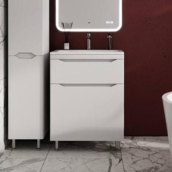 Тумба с раковиной Style Line Марелла 70 напольная, белая матовая