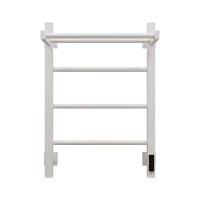 Полотенцесушитель электрический Grota App 430х600 RAL9016 EL 60x45 см, подключение справа, слева, скрытое подключение справа, матовый белый, лесенка, из стали, с полкой