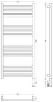 Полотенцесушитель электрический Сунержа Богема 3.1 071-6005-1250 130x55 см, подключение справа, сатин, лесенка