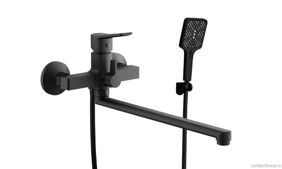 Смеситель с длинным изливом для ванны BELZ B715 B22715-7 черный