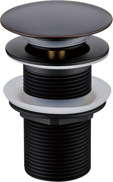 Донный клапан для раковины Boheme 612-B/2 с переливом, матовый черный