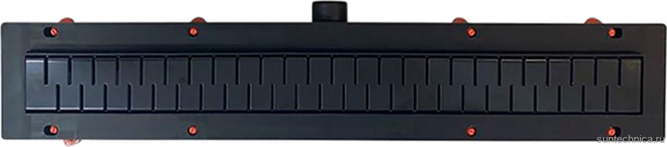 Душевой трап (лоток) MCH Chudej Medium CH650MC 65 см, решетка матовая черная, с сифоном