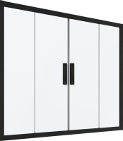 Шторка на ванну Kubele DE019 P4-MAT-BLMT 145х150 см, профиль матовый черный
