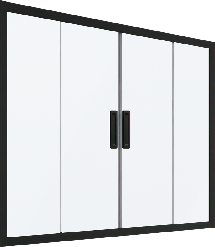 Шторка на ванну Kubele DE019 P4-MAT-BLMT 145х150 см, профиль матовый черный