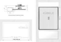 Шторка на ванну Kubele DE019 P4-MAT-BLMT 145х150 см, профиль матовый черный