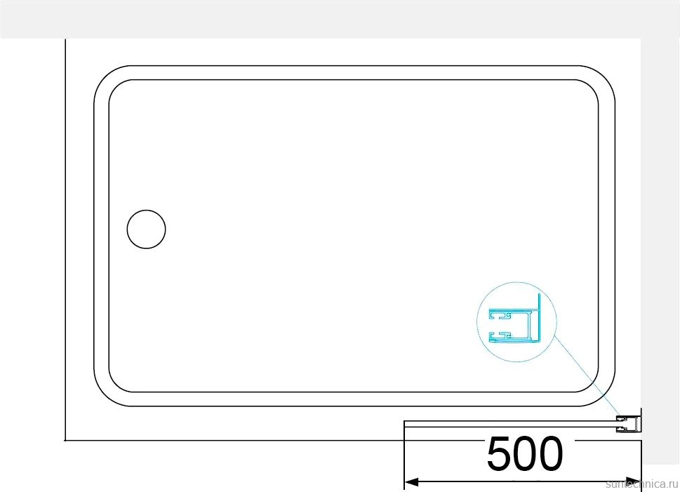 Шторка на ванну RGW Screens SC-056-B 50 см, профиль черный, стекло прозрачное