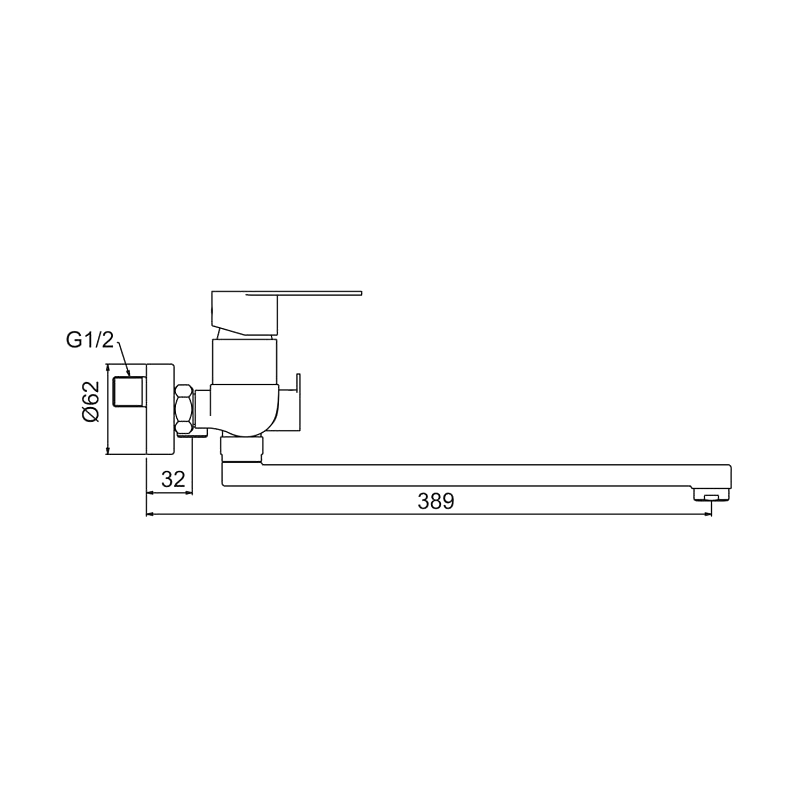 Смеситель с длинным изливом для ванны Frap H806 F22806 сатин