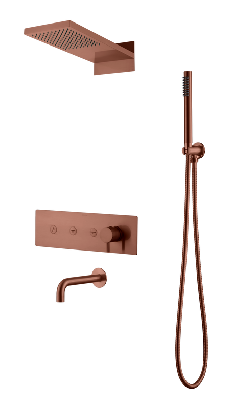 Душевой комплект Boheme Fusion 130-2-BRB С ВНУТРЕННЕЙ ЧАСТЬЮ, brushed bronze