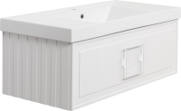 Мебель для ванной комнаты La Fenice Cubo 100 белая, ручка белая