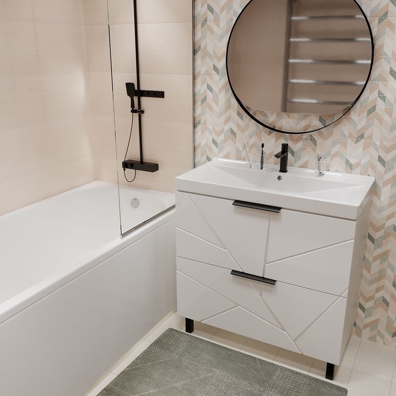 Тумба д/ванной "Гранд-80" под ум.Fest-80 (Sanita Lux) (ПВХ)