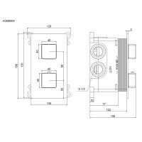 Смеситель для ванны и душа AQUAme Savona с термостатом AQM8809BG