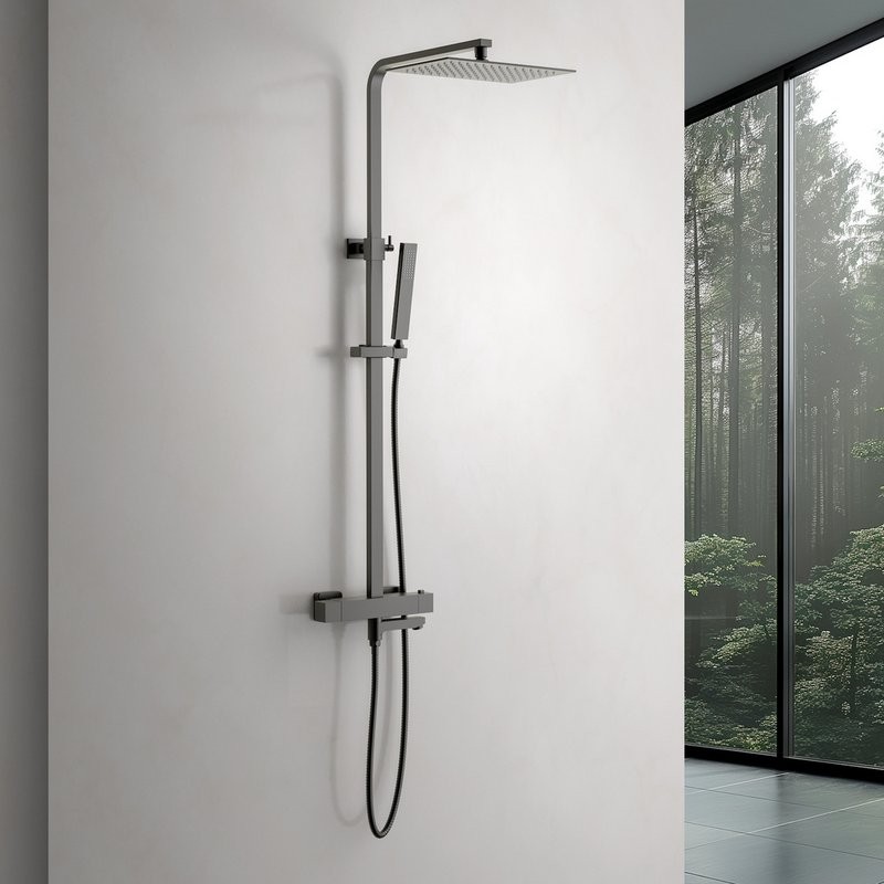Душевая стойка Timo Tetra-Thermo SX-0169/18 с термостатом, черное золото
