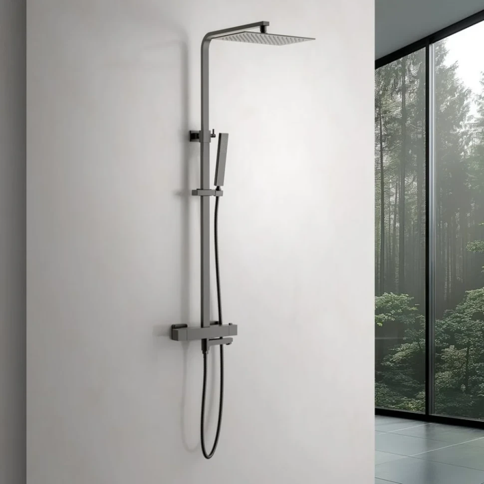 Душевая стойка Timo Tetra-Thermo SX-0169/18 с термостатом, черное золото