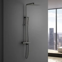 Душевая стойка Timo Tetra-Thermo SX-0169/18 с термостатом, черное золото