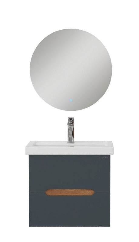 Мебель для ванной комнаты Onika Айленд 50 подвесная, графит, дуб крафт золотой