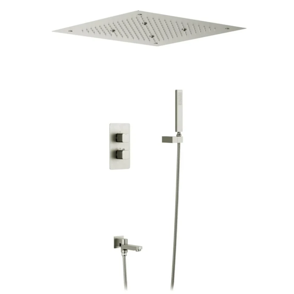 Душевой комплект Timo Petruma SX-5019/13SM С ВНУТРЕННЕЙ ЧАСТЬЮ, с термостатом, никель