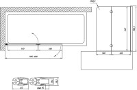 Шторка на ванну Vegas Glass E2V LUX 120 08 10 R профиль глянцевый хром, стекло сатин