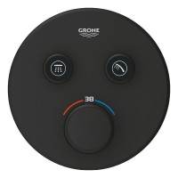 Внешняя часть термостата для ванны и душа GROHE Grohtherm SmartControl на 2 потребителя, круглая, фантомный черный (29507KF0) Внешняя часть термостата для ванны и душа GROHE Grohtherm SmartControl на 2 потребителя, круглая, фантомный черный (29507KF0)