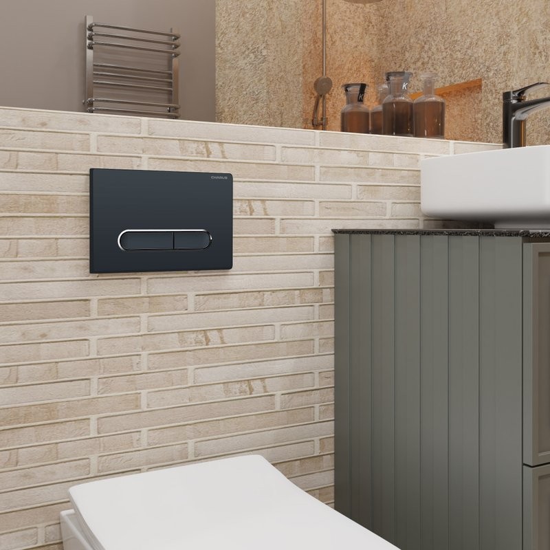 Кнопка смыва для унитаза CHARUS Magnus FP.340.DW.01 пластик, цвет матовый черный