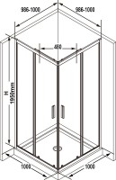 Душевой уголок Ravak Blix Slim BLSRV2K 100x100, профиль черный