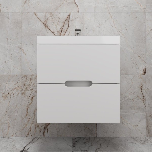 Тумба с раковиной Style Line Матис 60 подвесная, белая матовая