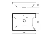 Тумба с раковиной Style Line Матис 60 подвесная, белая матовая