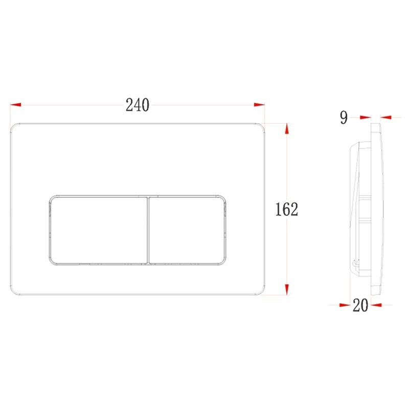Кнопка смыва для унитаза Veconi Flush V5 пластик, цвет матовый черный