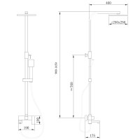 Душевая стойка Abber Daheim AF8216L хром Душевая стойка Abber Daheim AF8216L хром