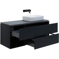 Тумба с раковиной Allen Brau Infinity 120 R подвесная, антрацит матовый, столешница графит структ