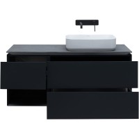 Тумба с раковиной Allen Brau Infinity 120 R подвесная, антрацит матовый, столешница графит структ