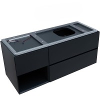 Тумба с раковиной Allen Brau Infinity 120 R подвесная, антрацит матовый, столешница графит структ