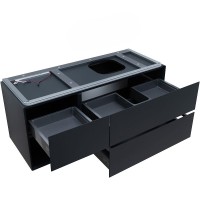 Тумба с раковиной Allen Brau Infinity 120 R подвесная, антрацит матовый, столешница графит структ