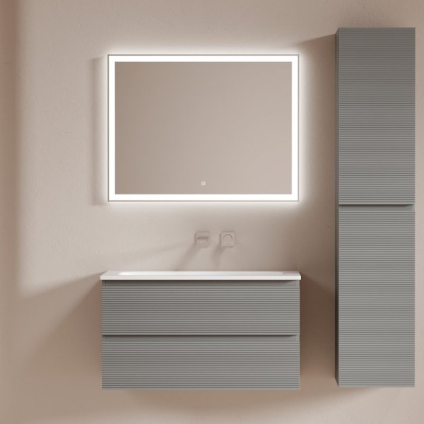 Мебель для ванной комнаты Sancos Folk 90 подвесная, ergraut soft, раковина СN7019wx