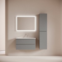 Мебель для ванной комнаты Sancos Folk 90 подвесная, ergraut soft, раковина СN7019wx