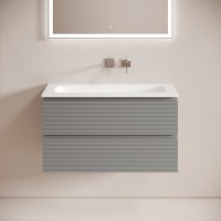 Мебель для ванной комнаты Sancos Folk 90 подвесная, ergraut soft, раковина СN7019wx