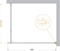 Душевая перегородка BelBagno Kraft 110 см, профиль хром, стекло прозрачное