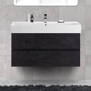 Тумба с раковиной Cezares Molveno 46 100 nero, с раковиной Cezares CZR-MIL-100-LVB