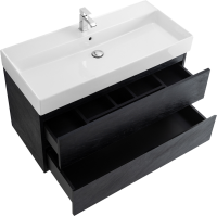 Тумба с раковиной Cezares Molveno 46 100 nero, с раковиной Cezares CZR-MIL-100-LVB